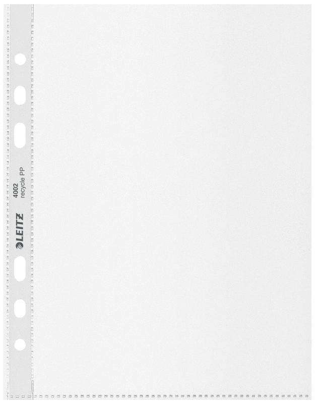 Leitz A5 Recycle Pack de 25 Fundas Mutitaladro A5 - 6 Taladros - Plastico Reciclado - 100% Reciclable - Transparente