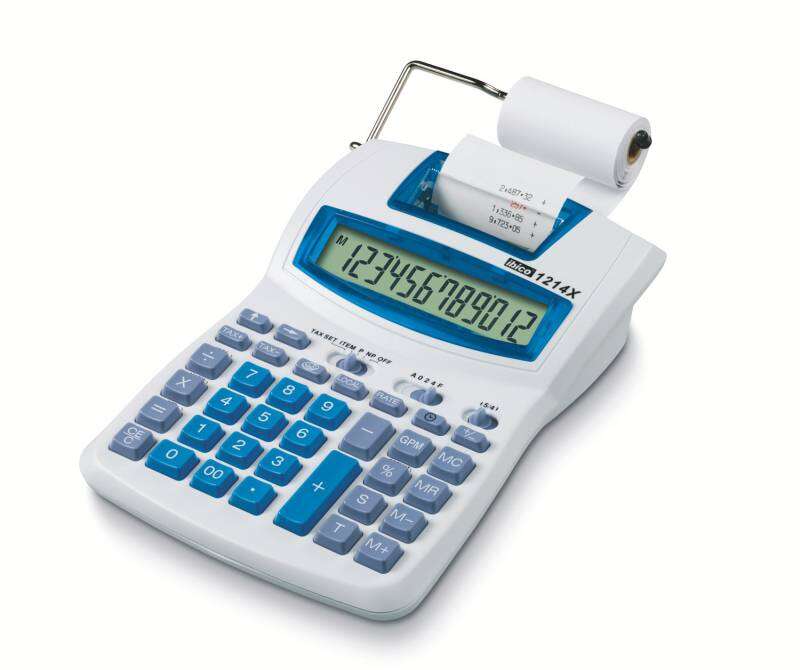 Ibico 1214X Calculadora Semi-Profesional Pantalla LCD 12 Digitos - Impresion a 2 Colores - Velocidad de Impresion 2.4 Lineas por