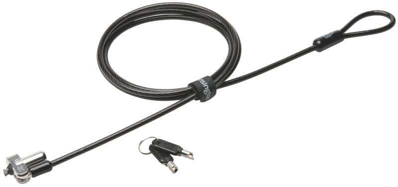 Kensington N17 Candado con Llave para Ordenadores Portatiles Dell - Cabezal Resistente - Tecnologia Hidden Pin - Cable de Acero Al Carbono - Plata
