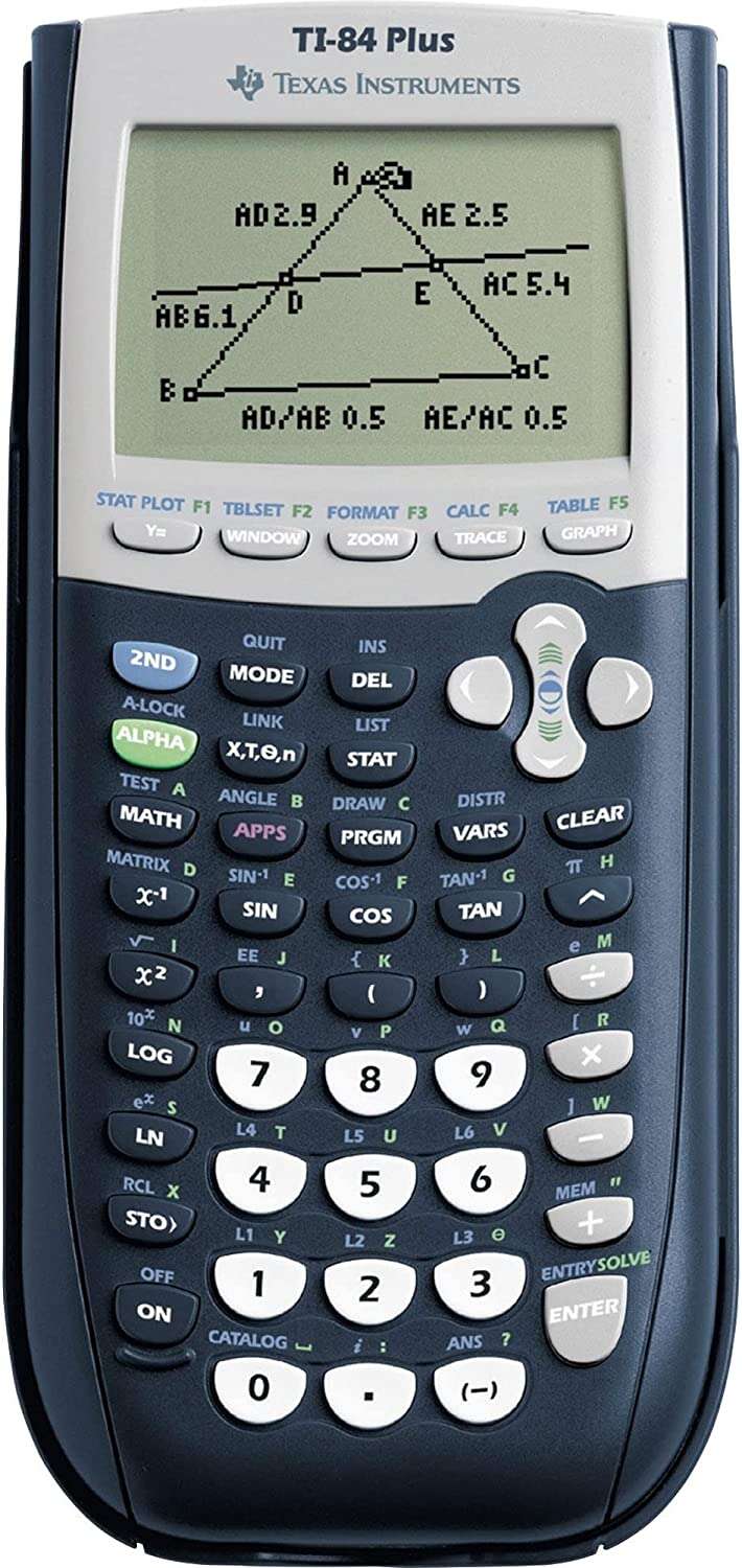 Texas-Instruments TI-84 Plus Calculadora Grafica - Pantalla 8 Lineas por 16 Caracteres - Soporta Programacion - 12 Aplicaciones Incluidas - Color Negro