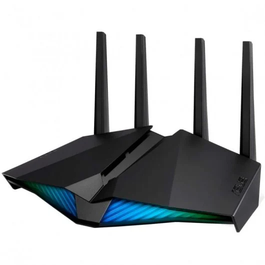 Asus RT-AX82U V2 Router Gaming AX5400 WiFi 6 Dual Band - Velocidad hasta 5400Mbps - 4 Puertos RJ45 LAN, 1 Puerto RJ45 WAN, 1 Puerto USB 3.2 - Iluminacion RGB - 4 Antenas Externas