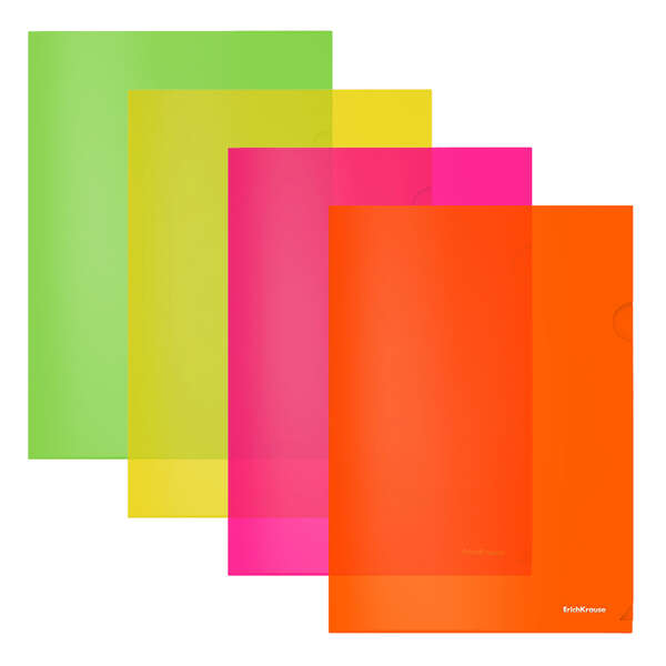 Erichkrause Dossiers Uñero Glossy Neon - A4 Semitransparente - Colores Surtidos