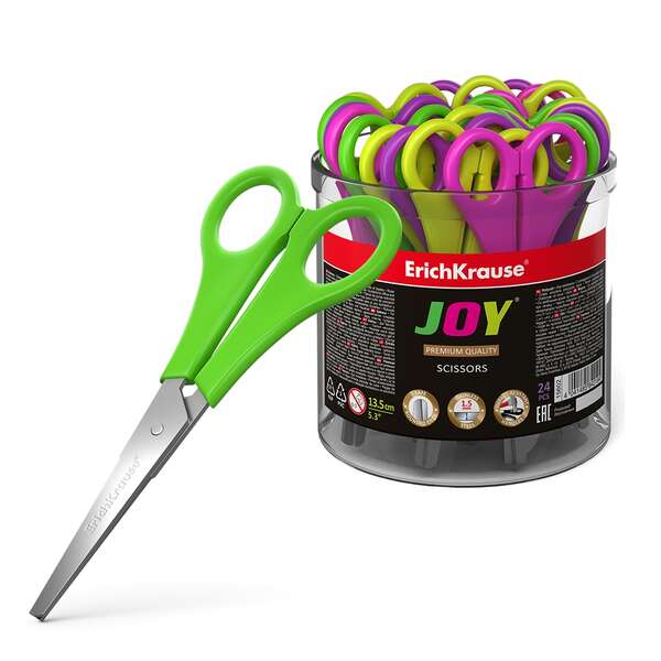Erichkrause Joy Tijeras - Cuchillas de Acero Inoxidable de Alta Calidad - Extremos Redondeados Seguros - Resistente a La Corrosi