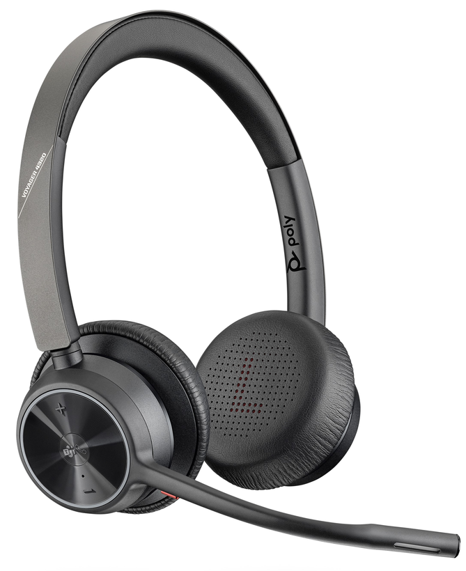 Plantronics/Poly Voyager 4320 UC M Auriculares con Microfono Bluetooth - Almohadillas Acolchadas - Controles en Auricular- Color Negro