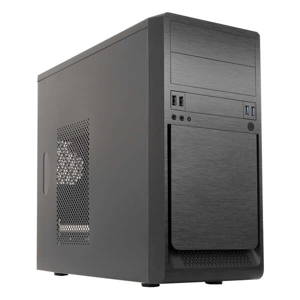 Unykach UK6023 U3 Caja Torre MicroATX - Fuente de Alimentacion 500W Incluida - Tamaño Disco Soportado 3.5", 2.5" - USB-A 3.2/2.0 y Audio