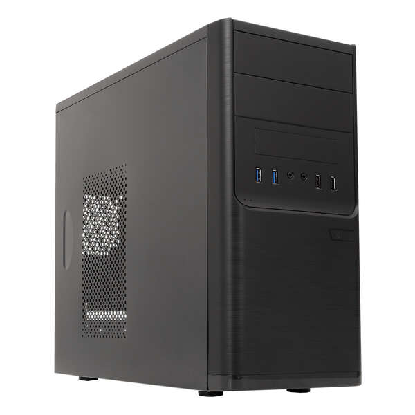 Unykach Dark Shadow Caja MicroATX - Fuente de Alimentacion 500W Incluida - Tamaño Disco Soportado 3.5", 2.5" - USB-A 2.0/3.2 y Audio