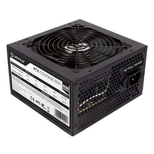 Unykach ATX Courage 850W Fuente de Alimentacion 850W ATX 2.3 - PFC Activo - Alta Eficiencia - Ventilador 120mm