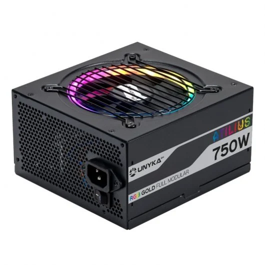 Unykach Atilius RGB Black 750W Fuente de Alimentacion 750W ATX 2.31 - Iluminacion RGB - Full Modular - PFC Activo - Ventilador 120mm