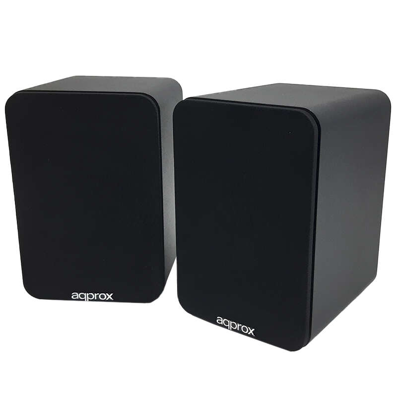 Approx Altavoces Autoamplificados 60W RMS Bluetooth 5.0 - Carcasa de Madera - RCA, Optical, Coaxial, USB - Incluye Soporte de Pared - Color Negro