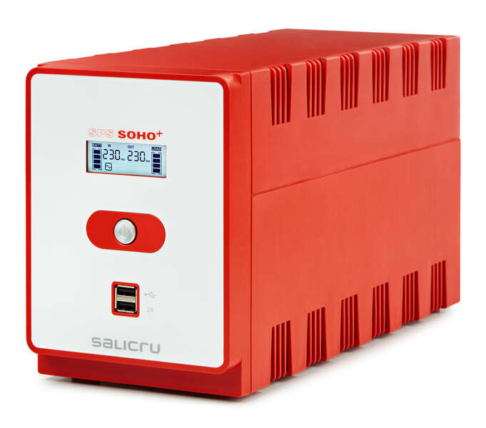 Salicru SPS 1200 SOHO+ IEC Sistema de Alimentacion Ininterrumpida - SAI/UPS - 1200 VA - Line-interactive - Doble Cargador USB - Tipo de Tomas IEC - Color Rojo