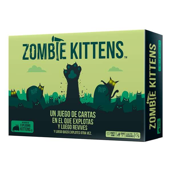 Zombie Kittens Juego de Cartas - Tematica Animales/Zombies/Humor - De 2 a 5 Jugadores - A partir de 7 Años - Duracion 15min. aprox.