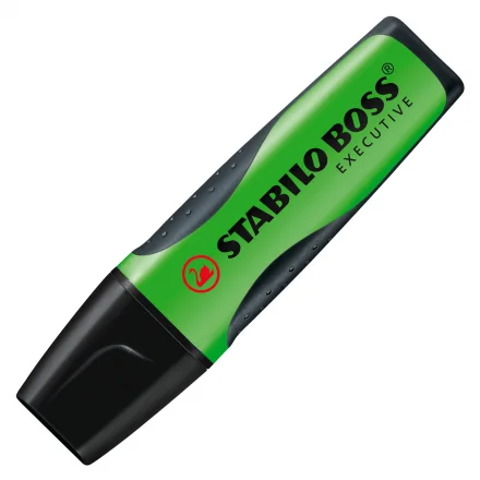 Stabilo Boss Executive Marcador Fluorescente - Zona de Agarre - Trazo entre 2 y 5mm - Recargable - Tinta con Base de Agua - Color Verde