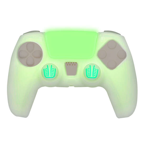 FR-TEC Funda de Silicona + Grips Protectores Custom Kit Glow in The Dark para PS5 - Grips Protectores - Mejora el Agarre - Stick