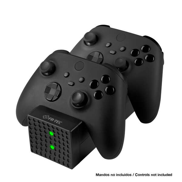 FR-TEC Estacion de Carga Dual Charging Station Compatible con Xbox Series X/S y Xbox One - Diseño Elegante - Funcionamiento Sencillo - Leds Indicadores de Carga - Incluye Baterias Recargables de 1200Mah y Tapas de Bateria - Color Negro