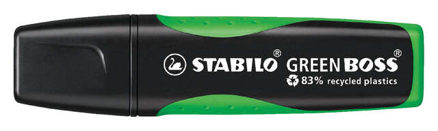 Stabilo Green Boss Marcador Fluorescente - Fabricado con un 83% de Plastico Reciclado - Trazo entre 2 y 5mm - Recargable - Color Verde