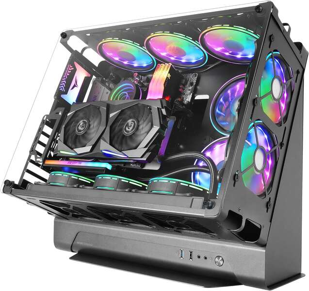 Mars Gaming MCB Custom PC Case - 475x293x443mm - Innovador Formato Custom - Capacidad XL - Estructura modular de doble camara -