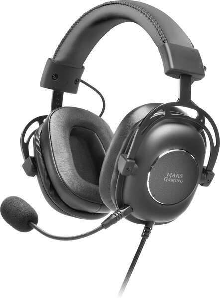 Mars Gaming Auriculares MH6 NEOGRAPHENE 7.1 - Drivers Neographene - Cancelacion de Ruido Pasiva - Tarjeta de Sonido DAC 7.1 - Estructura Ultra-Ligera - Microfono Clear Voice - Software de Control - Color Negro