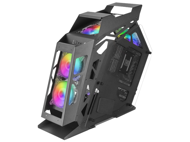 Mars Gaming Controladora Chroma ARGB - Medida en mm: 540x234x500 - Iluminacion Addressable RGB + 39 Modos de Luz - Doble Ventana Cristal Templado - Micro-ATX con Interior XL - Compatibilidad con Placas Base MicroATX/Mini-ITX - Color Negro