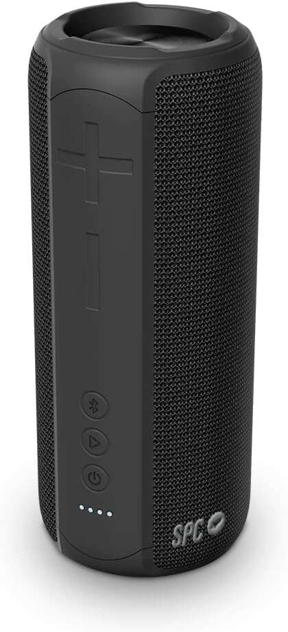 SPC Altavoz Bluetooth Portatil Sound Zenith - Potencia 24W - Autonomia 12 Horas - Proteccion IPX7 - True Wireless Stereo - Manos Libres - Diseño Tubo Portatil - Color Negro