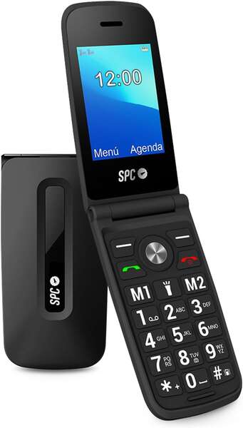 SPC Titan Telefono de Tapa - Diseño Funcional y Elegante - Botones y Teclas Grandes - Acciones Inteligentes de Ayuda - Acceso Di
