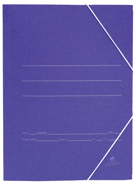 Mariola Carpeta de Carton Sencilla Folio 500gr/m2 - Medidas 34x25x1cm - Cierre con Goma Elastica - Color Azul mate