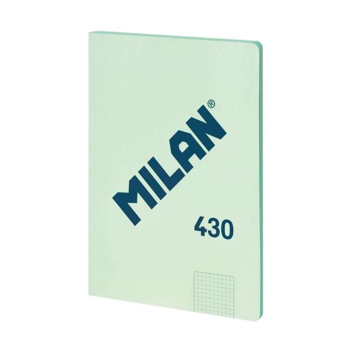 Milan Serie 1918 Libreta Encolada Formato A4 Cuadricula 5x5mm - 48 Hojas de 95 gr/m2 - Microperforado - Tapa Blanda - Color Verde