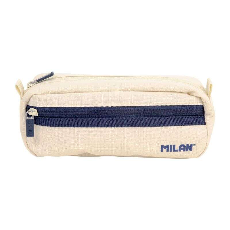 Milan Coleccion 430 Estuche Portatodo Rectangular 2 Compartimentos - Tejido Resistente a las Roturas y Rasgaduras - Medidas 21x8