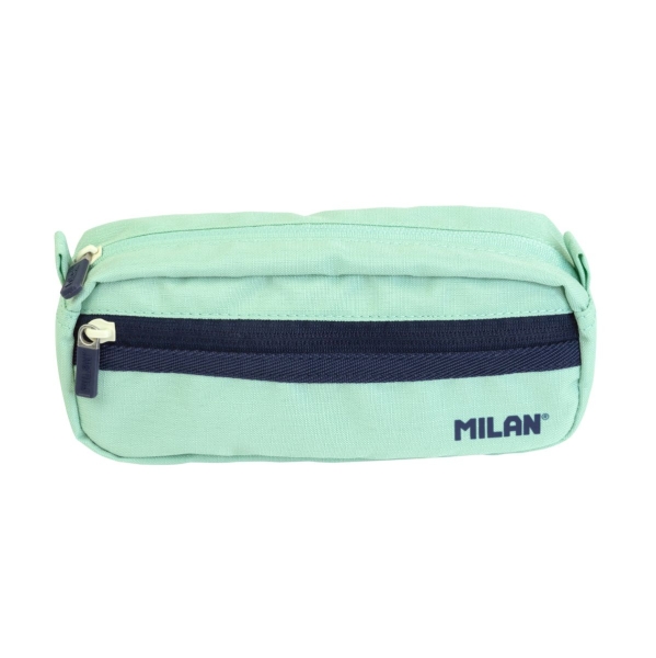 Milan Serie 1918 Estuche Portatodo Rectangular 2 Compartimentos - Tejido Resistente a las Roturas y Rasgaduras - Medidas 21x8,5x