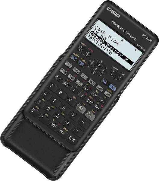 Casio FC-100V-2 Calculadora Financiera - Pantalla de 4 Lineas - Visualizacion de Varios Parametros al mismo Tiempo - Teclas de Acceso Directo - Alimentacion con Pilas