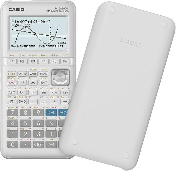 Casio FX-9860GIII Calculadora Cientifica Grafica - Pantalla de 8 Lineas - Graficas Simultaneas de Distintas Funciones - Calculo Financiero Avanzado - Alimentacion con Pilas