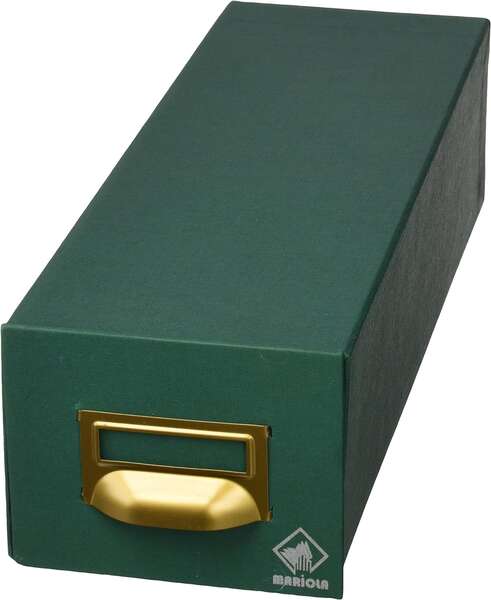 Mariola Fichero Carton Forrado en Geltex Nº5 para 1000 Fichas - Medidas 250x190x350mm - Resistente y Duradero - Color Verde