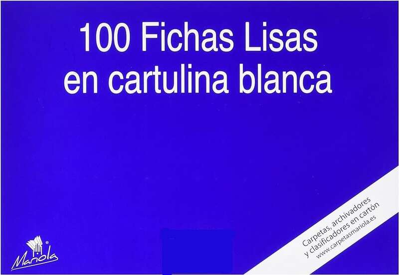 Mariola Pack de 100 Fichas Lisas Nº4 para Fichero - Medidas 200x120mm - Color Blanco