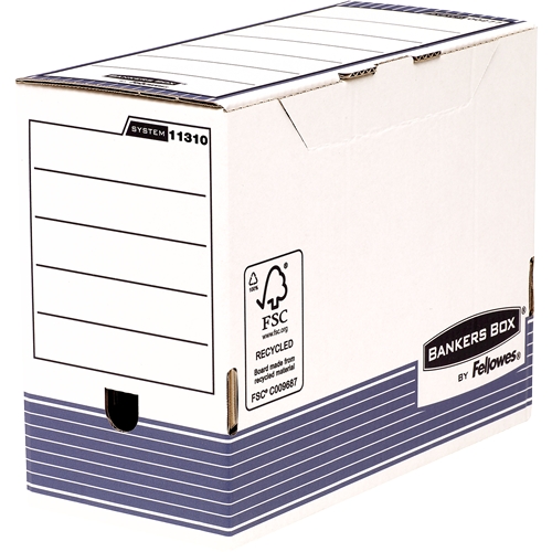 Fellowes Bankers Box Pack de 10 Cajas de Archivos Tamaño A4+ Fastfold - Medidas Internas 24.9x14.3x33cm - Medidas Externas 25.3x15x34.5cm - Lomo de 150mm - Montaje Automatico - Certificacion FSC