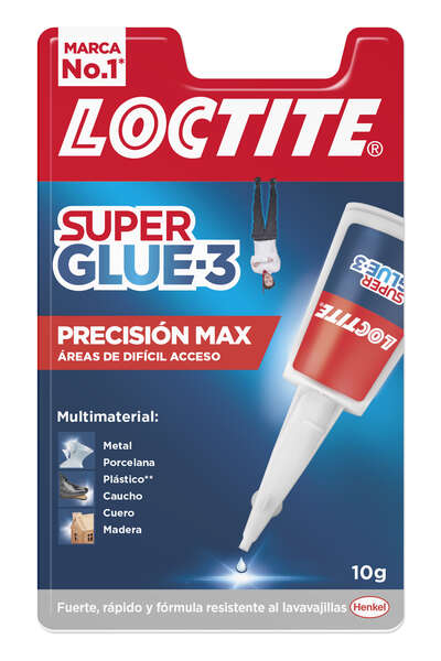 Loctite Superglue-3 Precision Max 10gr - Adhesivo Liquido Transparente - Boquilla Extralarga - Secado Rapido - Resistente al Agua y a Temperaturas Extremas