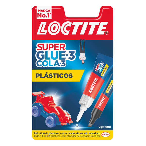 Loctite Superglue-3 Plasticos Dificiles Pegamento 2gr + Activador 4ml - Pegamento Transparente y Liquido - Formulado para Plasticos Dificiles - Facil de Extender - Incluye Activador en Formato de Rotulador