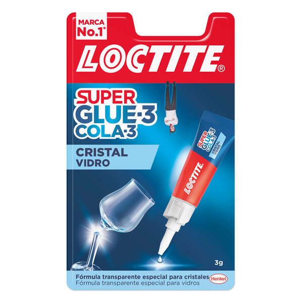 Loctite Superglue-3 Cristal 3gr - Adhesivo Liquido para Cristal y Metal - Triple Resistencia al Agua, Golpes y Temperaturas