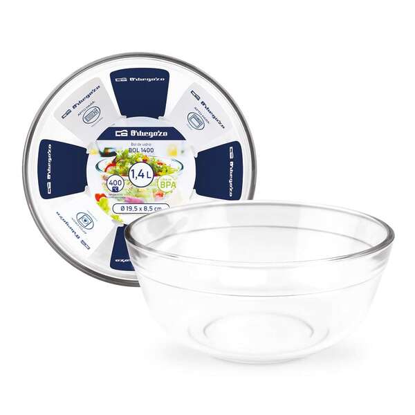 Orbegozo Serie BOL Juego de Boles de Vidrio Ultrarresistentes - Versatiles y Duraderos - Capacidad de 1.4 / 2.3 / 3.5L - Apto para Horno - Microondas y Lavavajillas - Libre de BPA