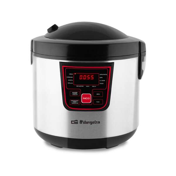 Orbegozo MCP 6000 Cocina Programable - Disfruta de Recetas Profesionales en Casa con Esta Maquina Versatil y Facil de Usar - 11 Programas Preinstalados - Acabado Inoxidable - Cubeta Antiadherente