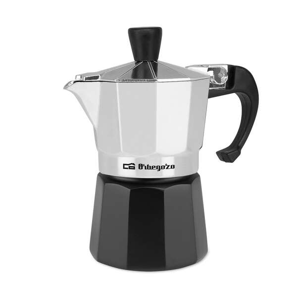 Orbegozo KFM 130 Cafetera de Aluminio Aromatica - Capacidad para una Taza - Segura y Facil de Manipular - Compatible con Diferentes Tipos de Cocinas - Facil de Limpiar