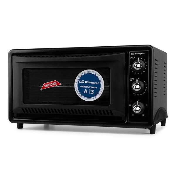 Orbegozo HOT 397 Horno Electrico de Sobremesa - Potente - Versatil y Elegante - Conveccion para Pasteles Esponjosos - Temporizador de 90 Minutos y Luz Interior