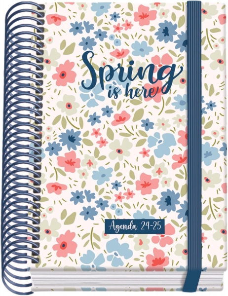 Dohe Spring Agenda Escolar Espiral A6 - Dia Pagina - Papel 70g/m2 - Cubierta de Carton Plastificado - Cierre de Goma Elastica