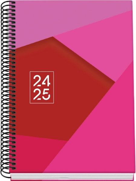 Dohe Tamgram Agenda Escolar Espiral A5 - Dia Pagina - Papel 70g/m2 - Cubierta de Carton Plastificado - Color Rosa