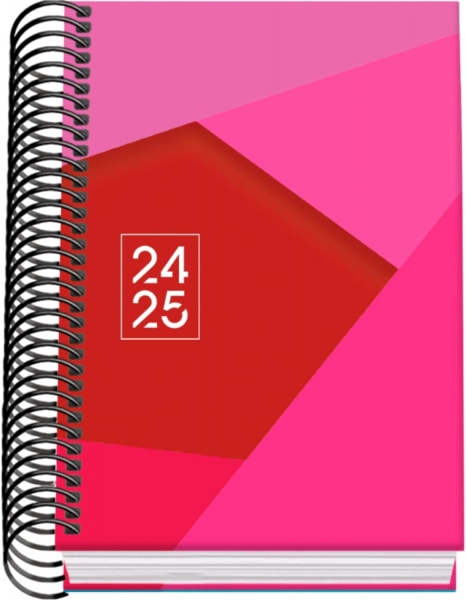 Dohe Tamgram Agenda Escolar Espiral A6 - Dia Pagina - Papel 70g/m2 - Cubierta de Carton Plastificado - Color Rosa