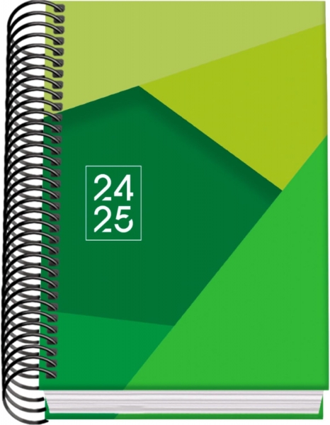 Dohe Tamgram Agenda Escolar Espiral A6 - Dia Pagina - Papel 70g/m2 - Cubierta de Carton Plastificado - Color Verde