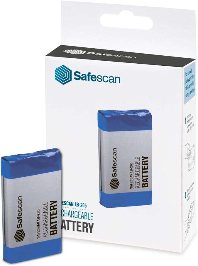 Safescan LB-205 Bateria Recargable - para Safescan 6165/6185 - Duracion Prolongada - Recargable - Facil de Instalar