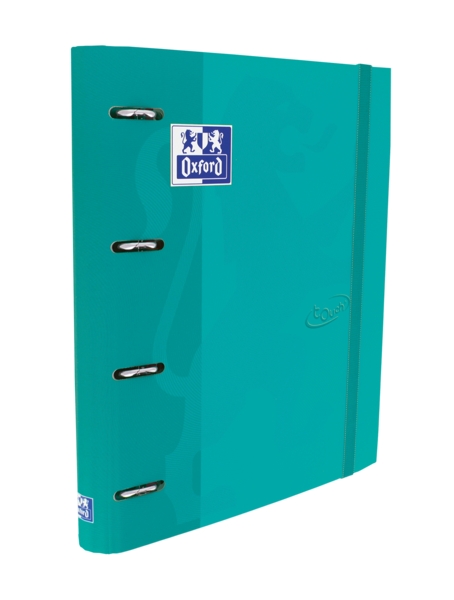 Oxford Touch A4+ Europeanbinder - Tapa Extradura Resistente - Lomo de 45mm - Anillas 4Dx35mm - Incluye Recambio 5x5 - Color Aqua