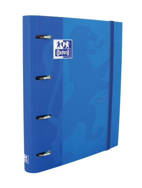 Oxford Touch A4+ Europeanbinder - Tapa Extradura Resistente - Lomo de 45mm - Anillas 4Dx35mm - Incluye Recambio 5x5 - Color Denim