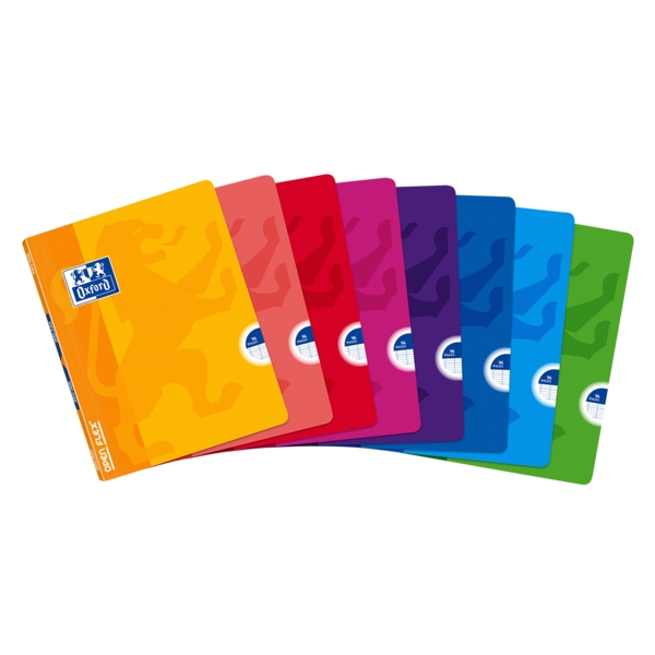 Oxford School Classic Openflex Libreta Grapada A5+ 48 Hojas Pautado 2.5 con Margen - Tapa de Plastico Translucido - Ideal para Estudiantes - Colores Surtidos