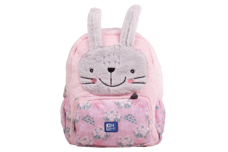 Oxford Kids Mochila Infantil 8.5L Tacto Suave Peluche - Diseño de Conejo Bunbun - Ideal para Niños Pequeños - Espaciosa y Comoda - Colores Surtidos