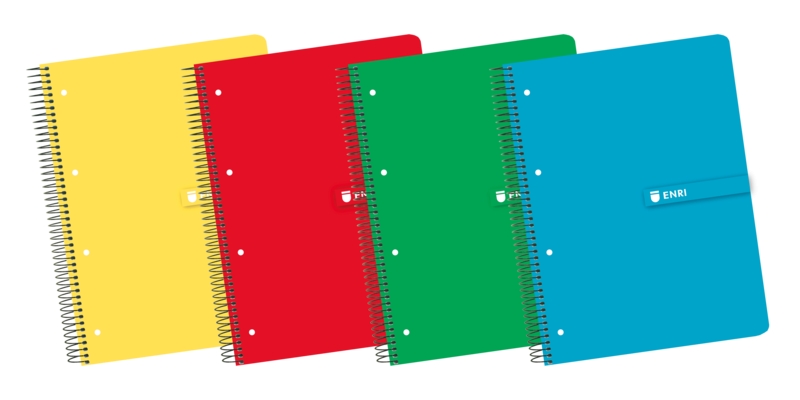 Enri A4+ Europeanbook - Tapa Dura - Espiral - 80 Hojas - Cuadricula 5x5 - Colores Surtidos